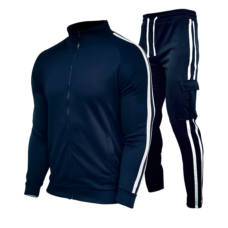 M&T Wear - Men's Tracksuit Casual Joggers Hooded Sportswear Jackets And Pants 2 Piece Sets Hip Hop Running Sports Suit