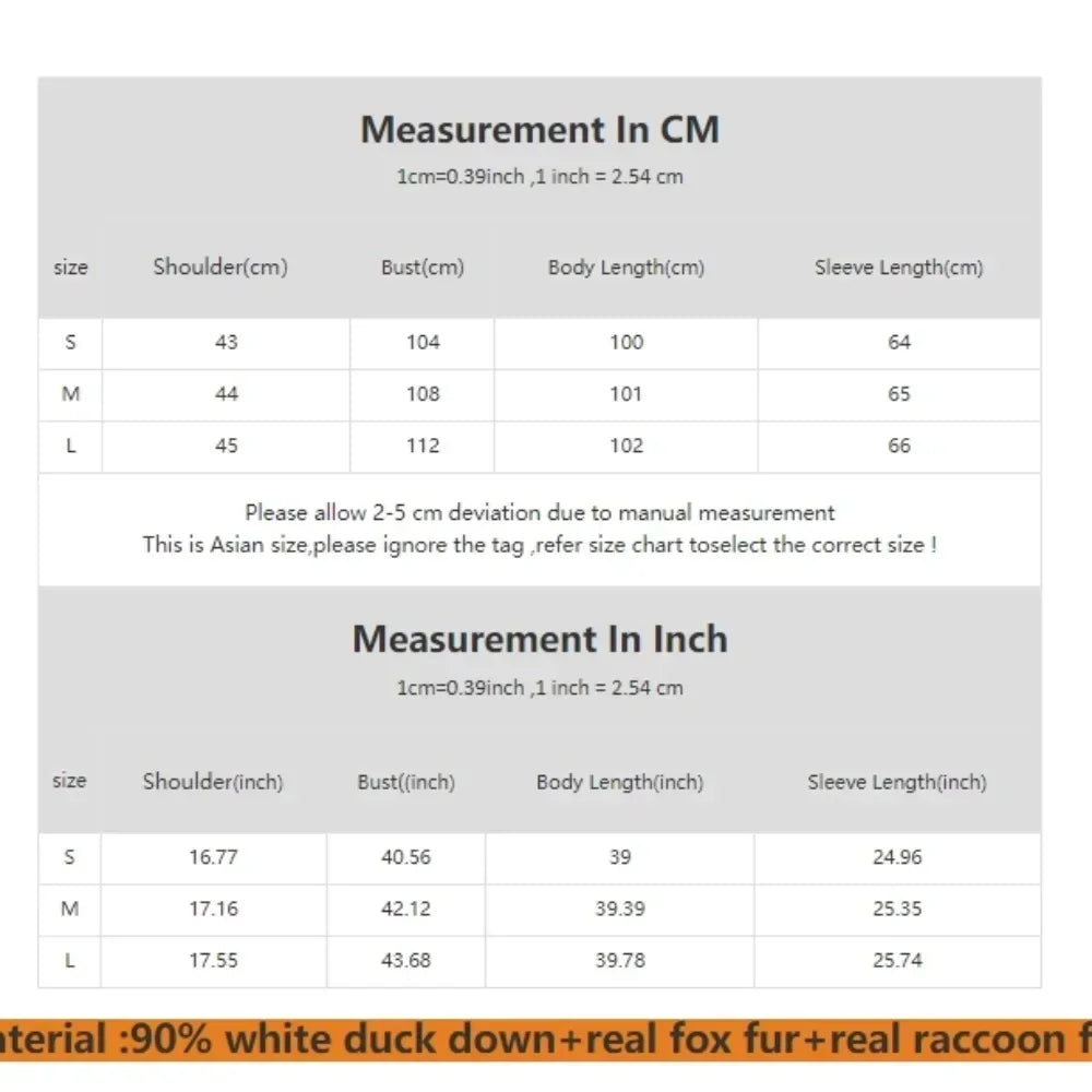 M&T Wear - Luxury Real Fox Fur Hooded White Duck Down Long Coat