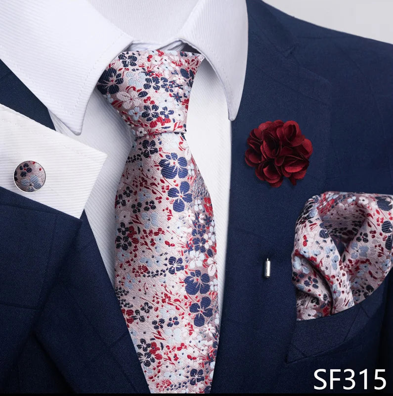 M&T Wear - Luxury Paisley Floral Tie & Accessory Set
