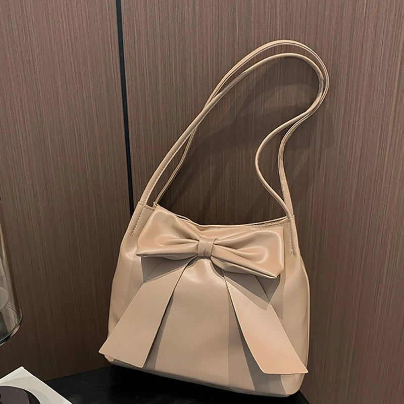 M&T Wear - Women’s Bow-Tie High-Capacity Underarm Bucket Bag