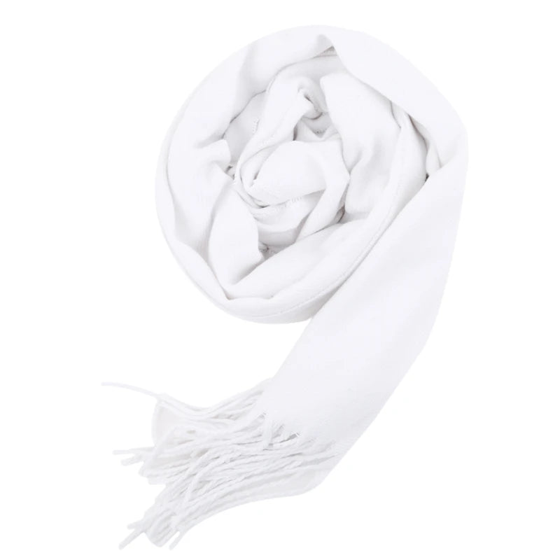 M&T Wear - Wool Scarves Winter Soft Warm Cashmere Shawl Thickened Long Tassel Shawl Warm Scarf Fashion Solid Color Women Man Scarf