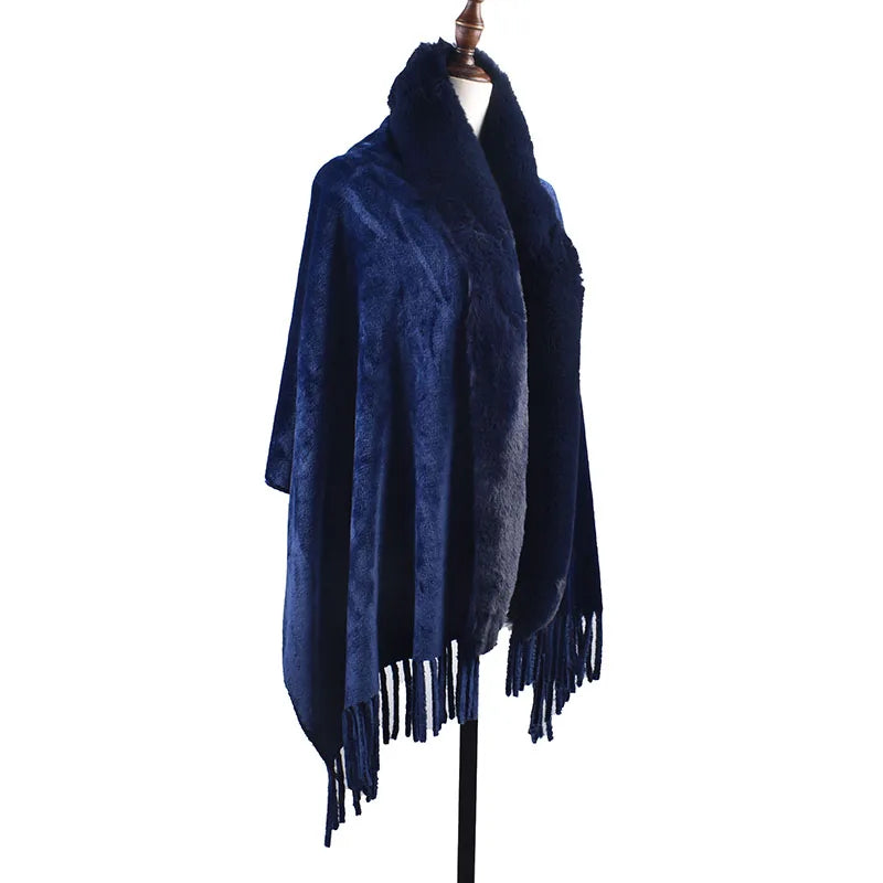 M&T Wear - Winter New Solid Color Shawl Warm Women's Wool Neck Scarf Shawl Dual purpose Thickened Dress Shawl
