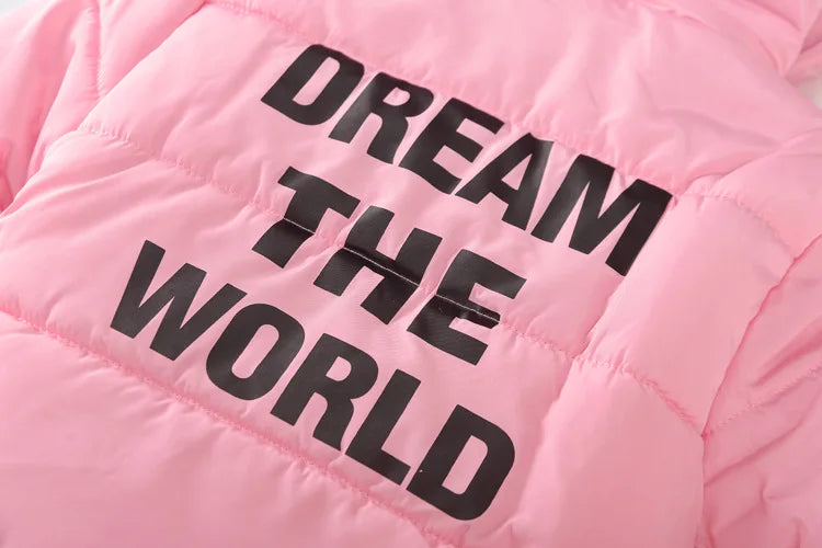 M&T Wear - Winter Warm Jackets for Girls Fashion Fur Hooded Children Girls Waterproof Outwear Kids Cotton Lined Parkas