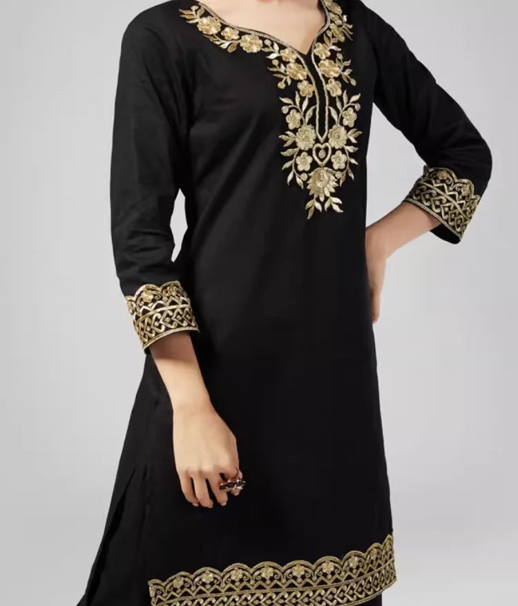 M&T Wear - Pakistani Clothing Women's Pure Cotton Embroidered Side Concealed Long Sleeved Shirt