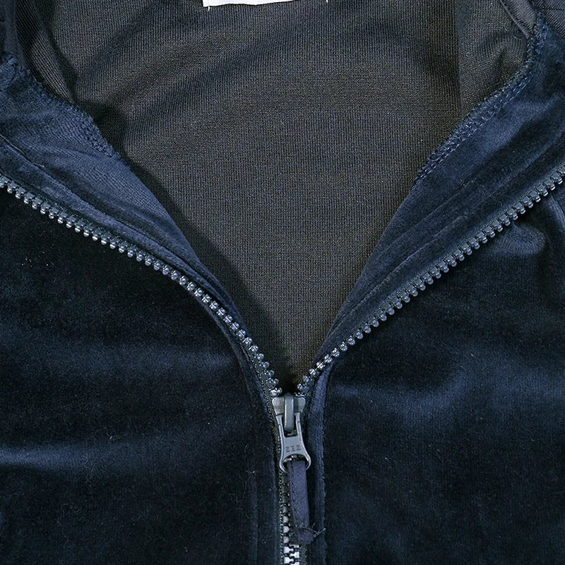 M&T Wear - Kids school clothes boy/girl school vest navy velour lining hooded outside jacket front zippers and embroided heart kids tops