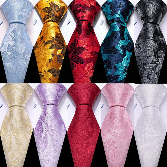 M&T Wear - Exquisite Floral Silk Necktie & Cufflink Set
