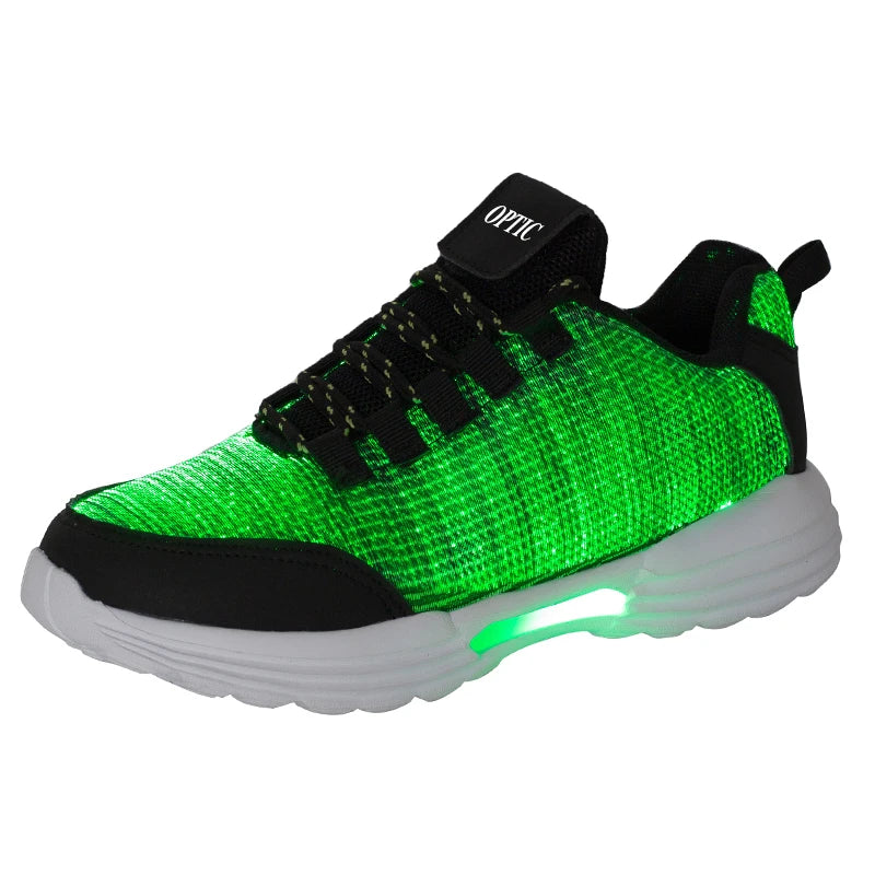 M&T Wear - Women LED Shoes Light Up Sneakers USB Recharging Fiber OPTIC Cloth Elastic Sole Glowing Luminous Flashing  Luxury Party Shoes