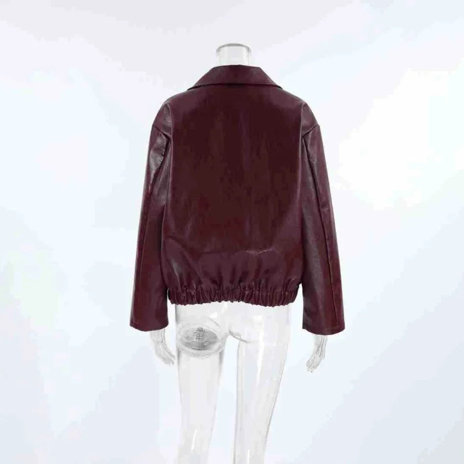 M&T Wear - Locomotive Leather Jacket 2025 Europe America Autumn Winter New Loose Coat Fashion Cross-border Leather Jacket New Women's Coat