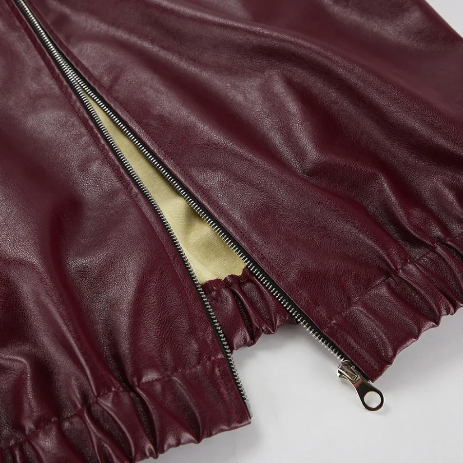 M&T Wear - Locomotive Leather Jacket 2025 Europe America Autumn Winter New Loose Coat Fashion Cross-border Leather Jacket New Women's Coat