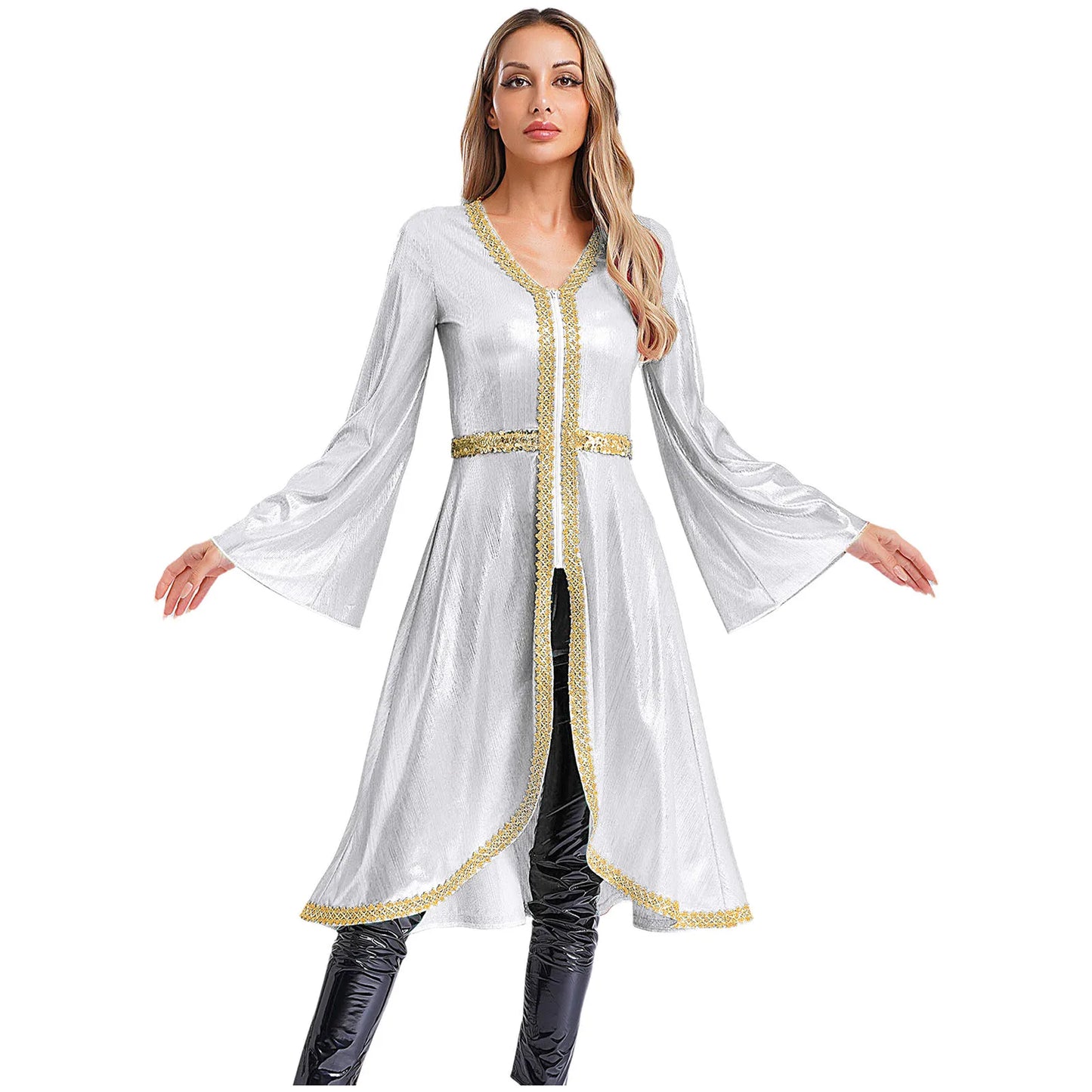 M&T Wear -  Embroidered High Waist Abaya Kaftan Dress