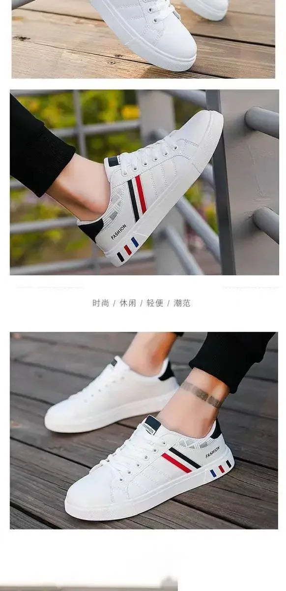 M&T Wear - Men Sneakers Casual Shoes Men Flats Zapatillas Hombre Lightweight Pu Leather Breathable Shoe Mens White Sports Tenis Shoes
