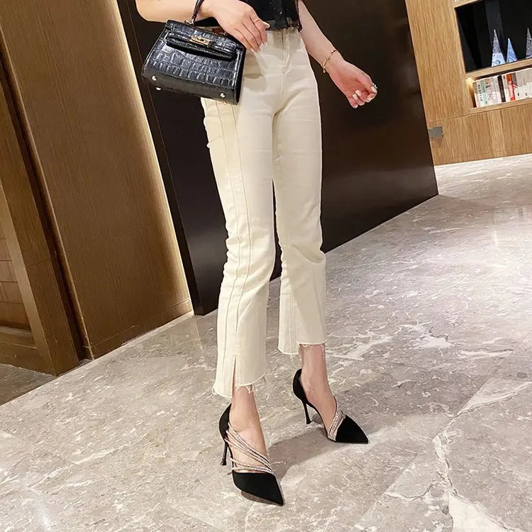 M&T Wear - Women Evening Party High Heels New  Pumps Elegant Ladies Pointed To Black  Strappy Stripper Shoes for Women