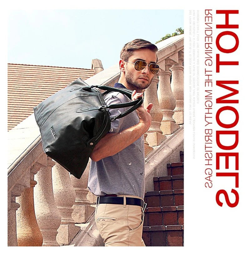 M&T Wear - New Fashion Genuine Leather Travel Duffle Bag & Weekend Tote