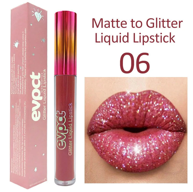 M&T Wear - Diamond Shine 15-Color Glitter Liquid Lipstick
