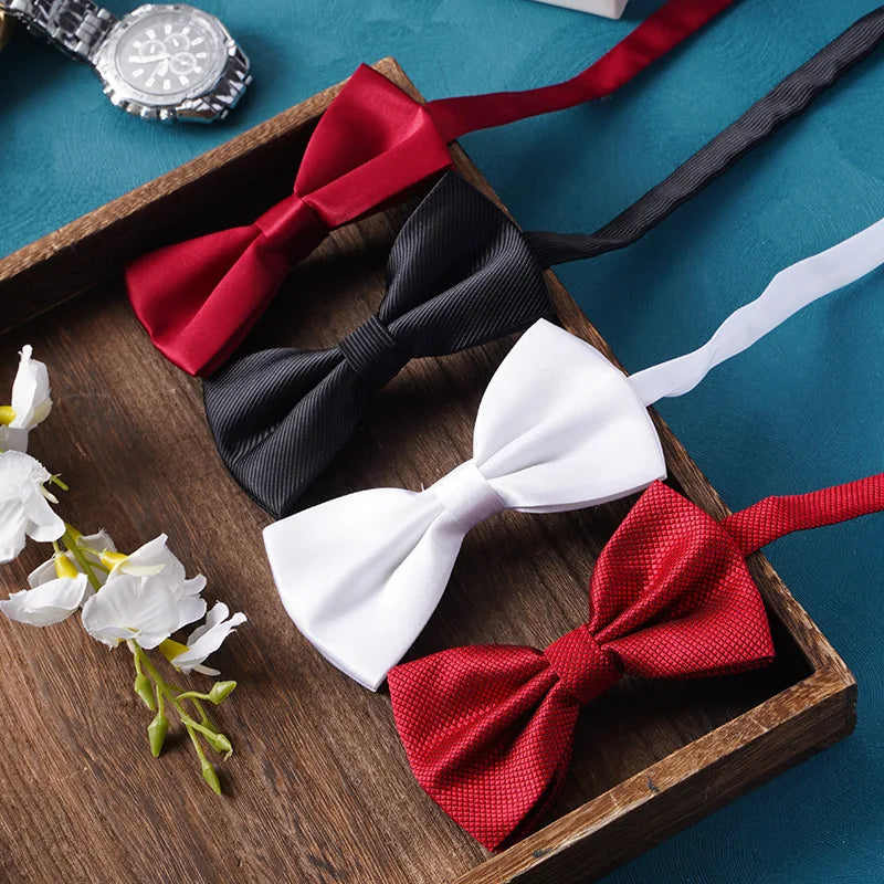 Classic Men Bowtie Boys Grils Children Bow Tie Fashion Solid Color Green Red Black White Green Wedding Ties Accessories
