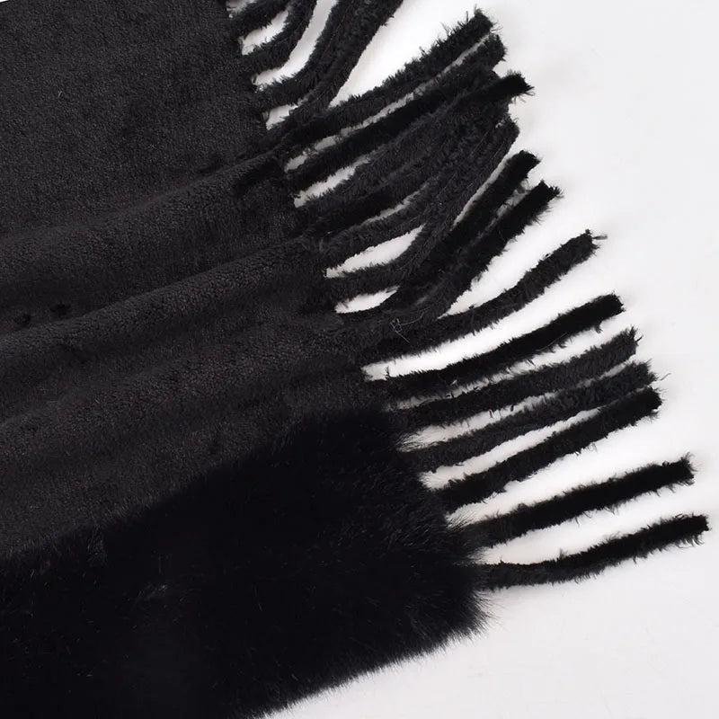 M&T Wear - Winter New Solid Color Shawl Warm Women's Wool Neck Scarf Shawl Dual purpose Thickened Dress Shawl