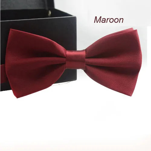 Classic Men Bowtie Boys Grils Children Bow Tie Fashion Solid Color Green Red Black White Green Wedding Ties Accessories