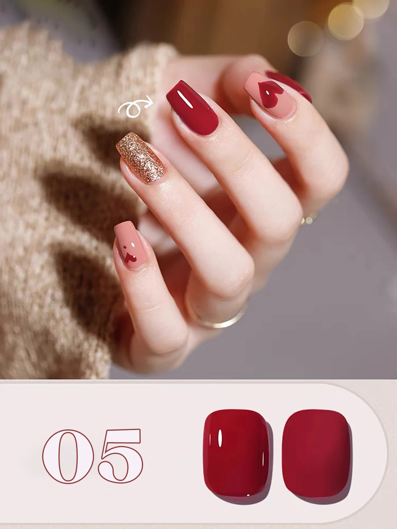 M&T Wear - Red Gel Nail Polish 12ml | Cherry, Wine, and Brown Shades