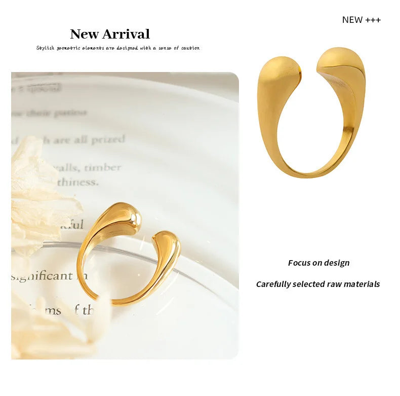 M&T Wear Minimalist Open Circle Ring – Adjustable Stainless Steel Jewelry for Women