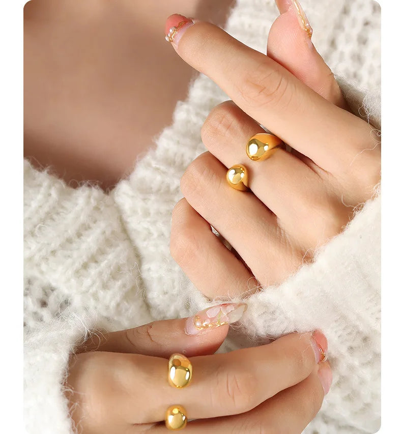 M&T Wear Minimalist Open Circle Ring – Adjustable Stainless Steel Jewelry for Women