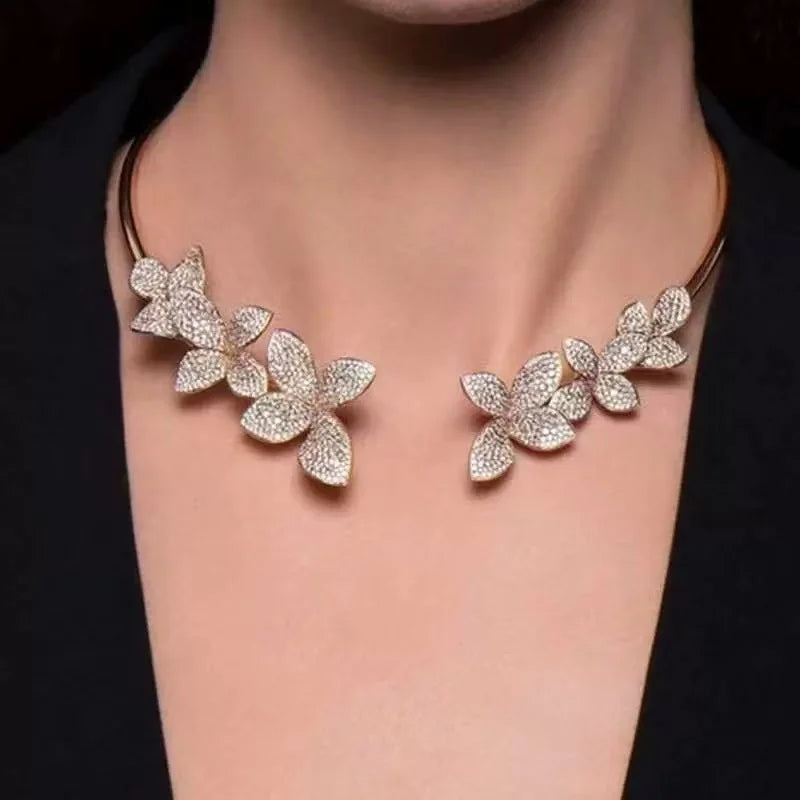 M&T Wear - Minimalist Rhinestone Collar Necklace for Women
