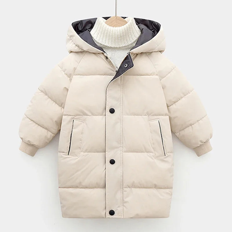 M7T Wear - Winter Kids Padded Jacket Children Thick Plus Velvet Warm Parkas Coat Boys Girls Fur Collar Hooded Cotton Clothes Outerwea