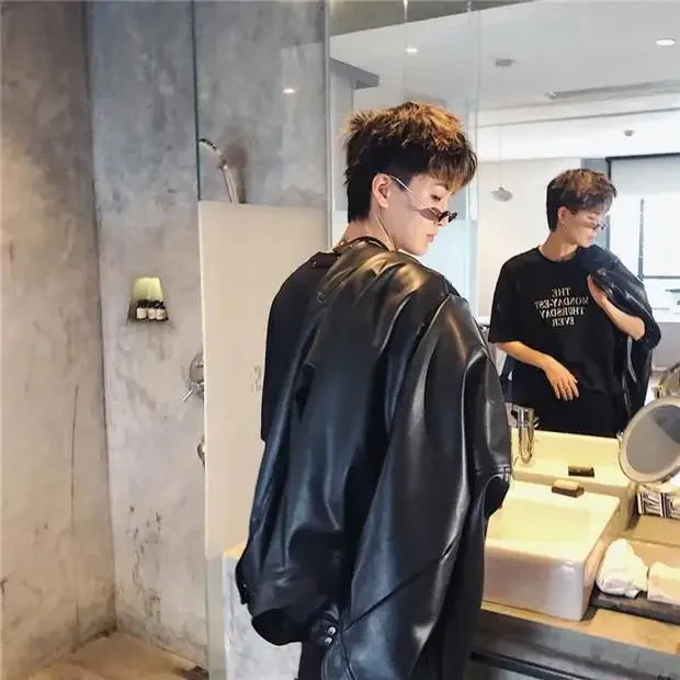 M&T Wear - Trendy Leather Jacket for Men Casual Man Coat Korean Reviews Many Fast Delvery Stylish Harajuku Y2k Cold Vintage New In Deals