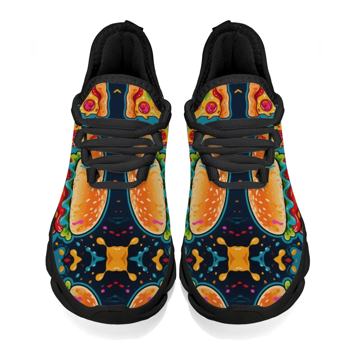 M&T Wear - Kids Sneakers Anti-skid Leather for Boys Orange Casual Children Shoes with Fashion Running Walking Lightweight Hamburger Pattern