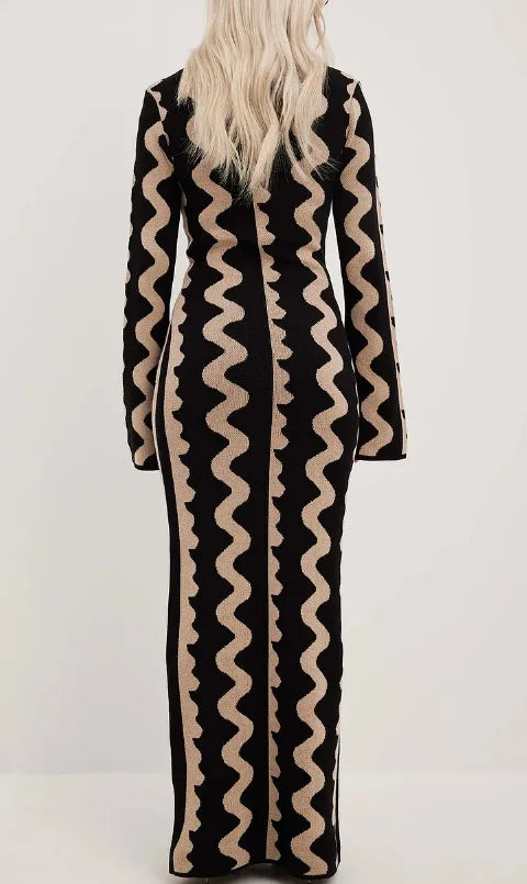 M&T Wear - Elegant Ribbed Knit Maxi Dress