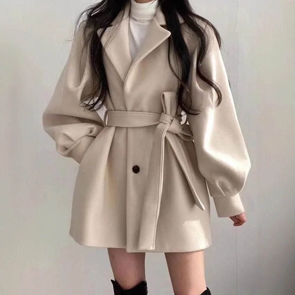 M&T Wear - Elegant Essential Single Button Overcoat for Women