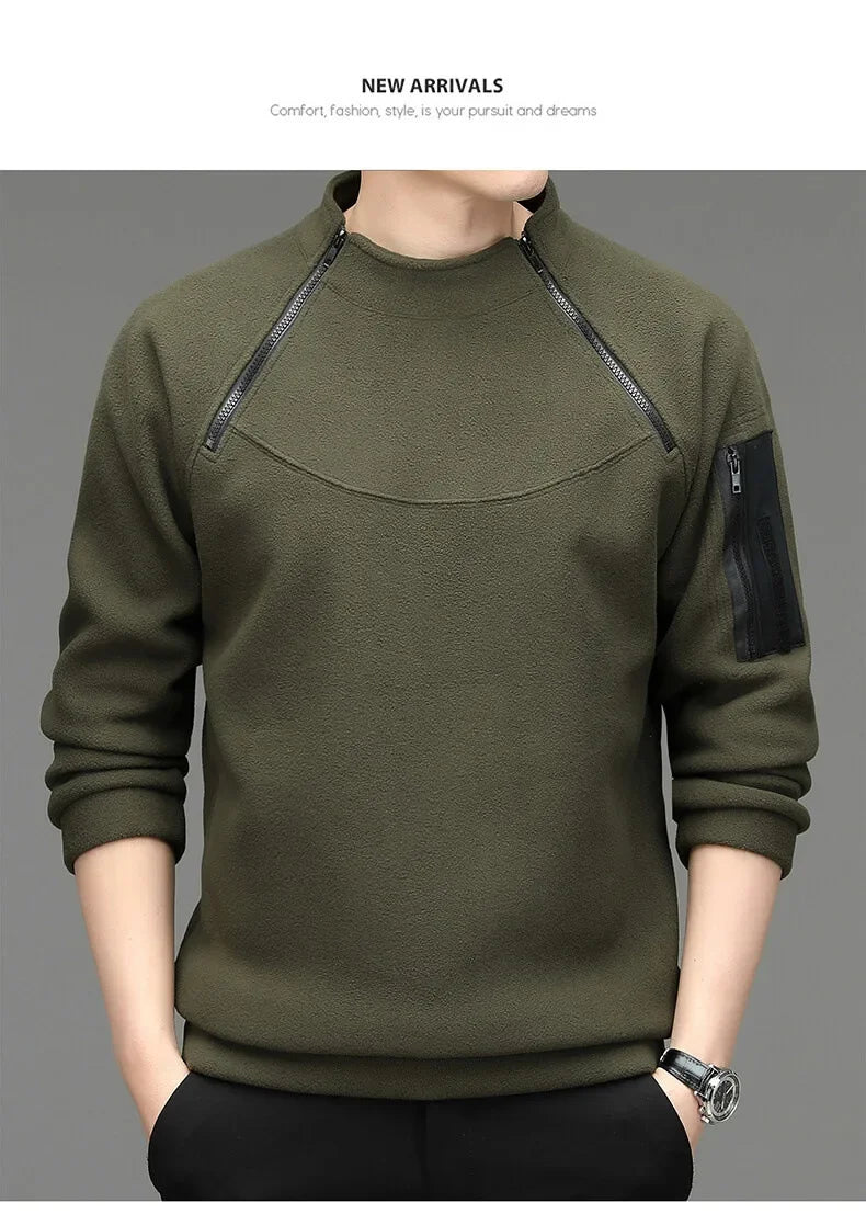 Men's Sweatshirs Spring Fall Long-sleeved T-shirt Top Loose Trend Round Neck Bottoming Shirt Lightweight Casual Sports
