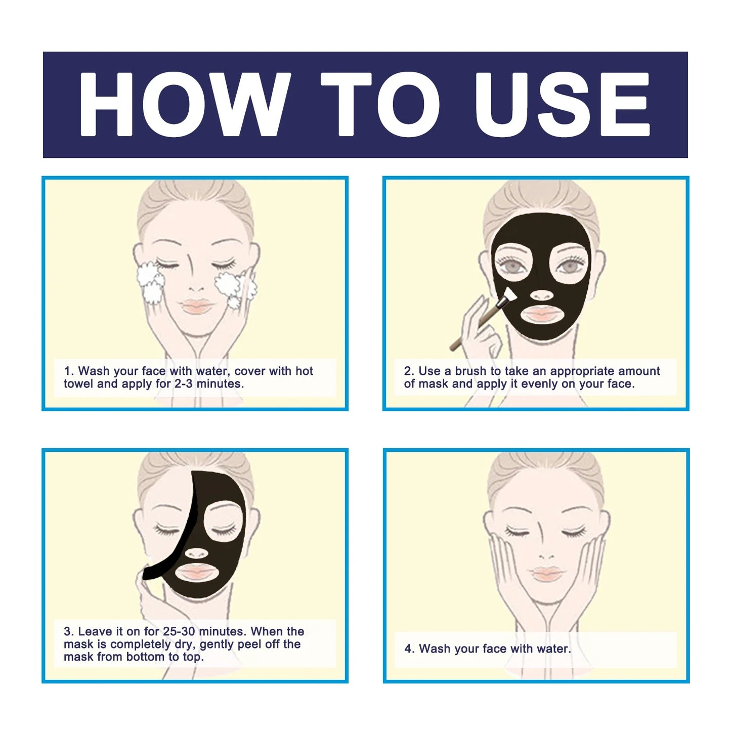 Face Cleansing Mask Charcoal Shrink Pores Cleaner Blackhead Remover Mask For Face Moisturizing Brightening Facial Skin Care 100g