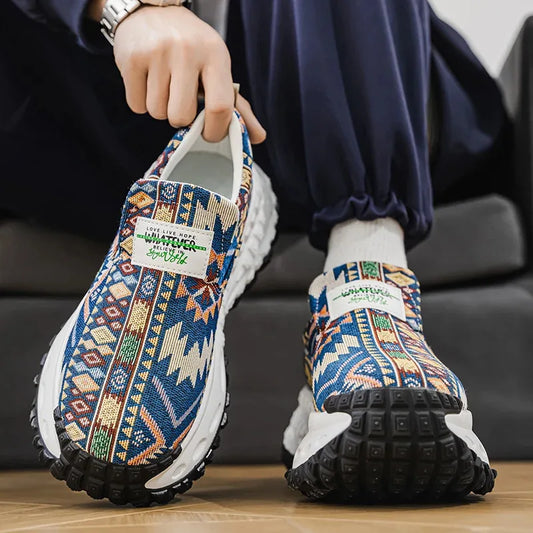 M&T Wear - Men Shoes New Casual Shoes Soft Casual Sneaker Breathable Running Shoes For Man Bohemian Style Canvas Shoes