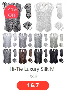 Hi-Tie 60 Color Classic Bow Ties for Men Silk Butterfly Pre-Tied Male Bowtie Pocket Square Cufflinks Set Jacquard Paisley Floral