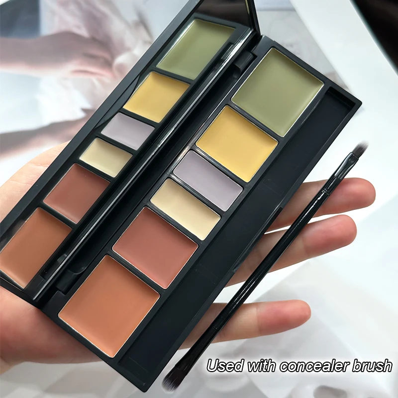 M&T Wear – 6-Color Full Coverage Concealer Palette with Brush