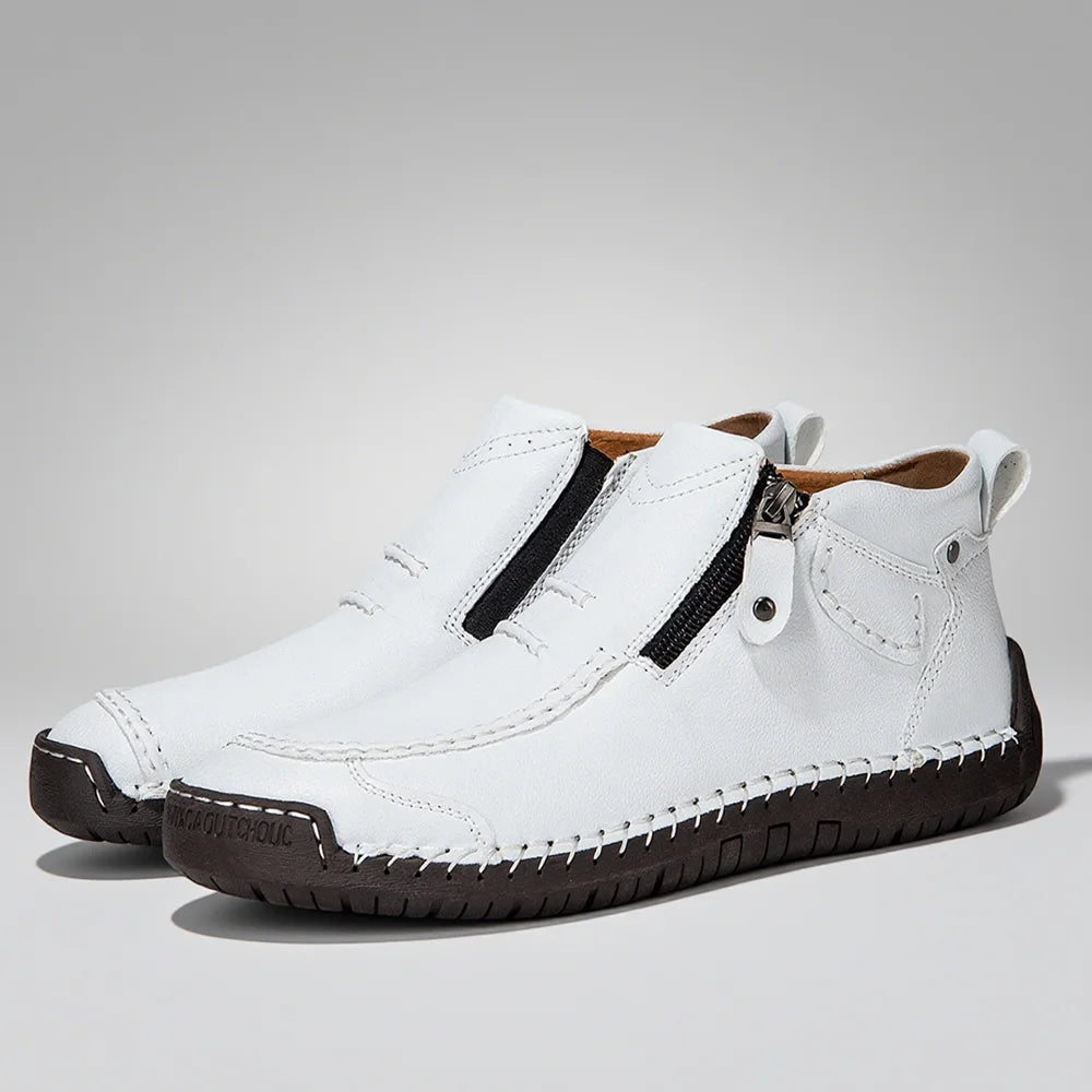 M&T Wear - New Casual Shoes for Men White Luxury Round Toe Men Ankle Boots Light Slip on Walking Shoes Outdoor Comfor Men High Top Sneakers