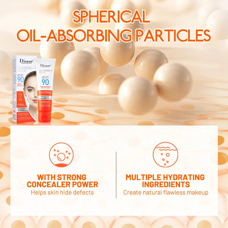 50ml Facial Body Sunscreen Whitening Sun Cream Sunblock Skin Protective Cream Anti-Aging Oil-control Moisturizing SPF 90+++ Face