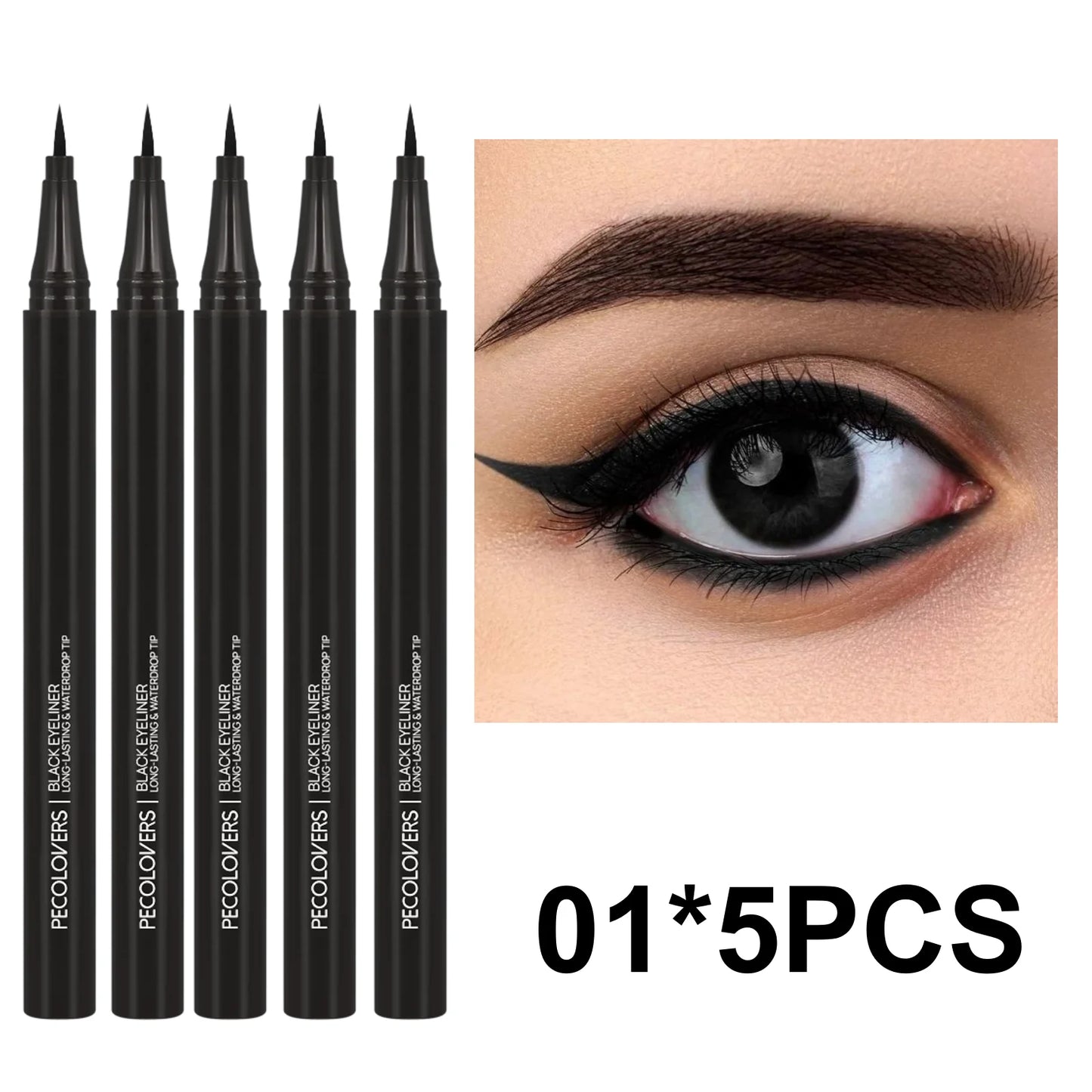 M&T Wear - 5 Pcs Smooth Waterproof Liquid Eyeliner Pen Set