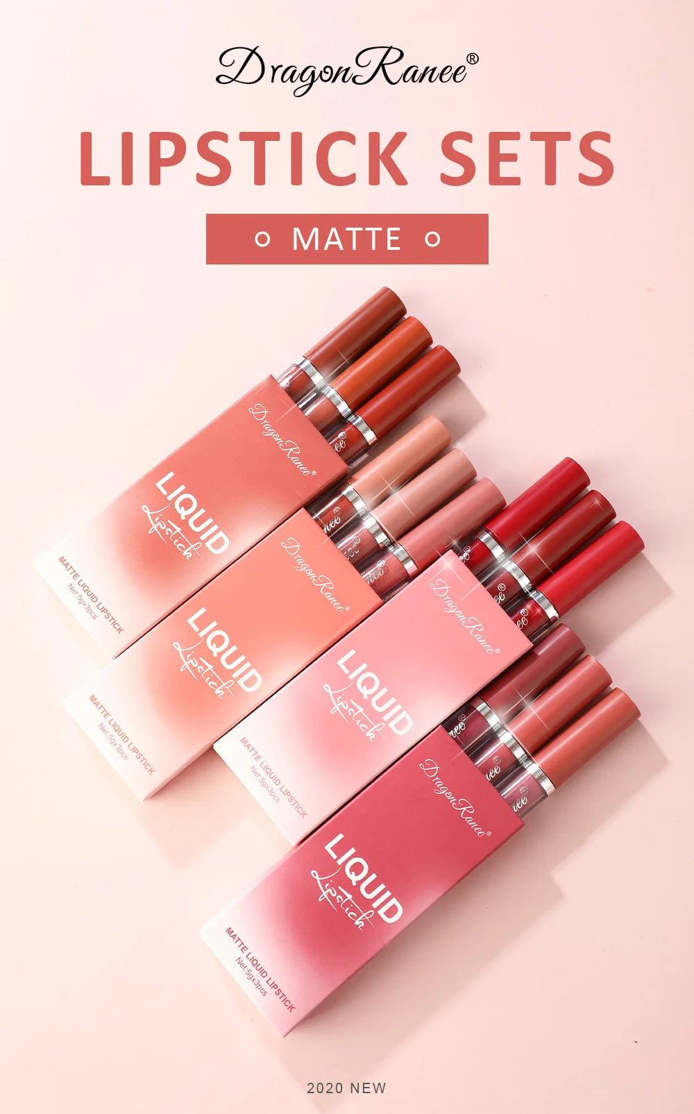M&T Wear – Velvet Matte Liquid Lipstick Set (3 Pieces)