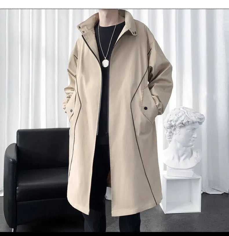 M&T Wear - Men’s Hooded Casual Trench Coat – Lightweight Autumn Windbreaker