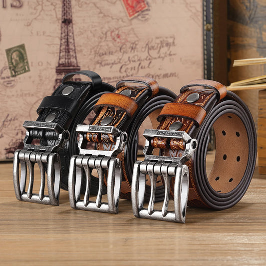 M&T Wear - Vintage Western Style Genuine Leather Belt