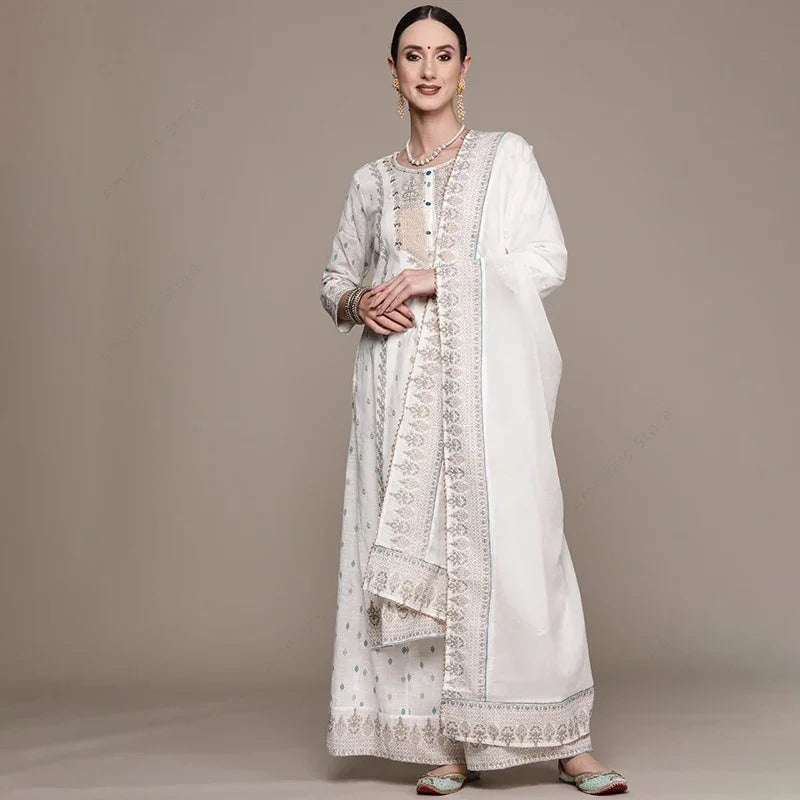 M&T Wear - Cotton Floral Punjabi Suit 3-Piece Set