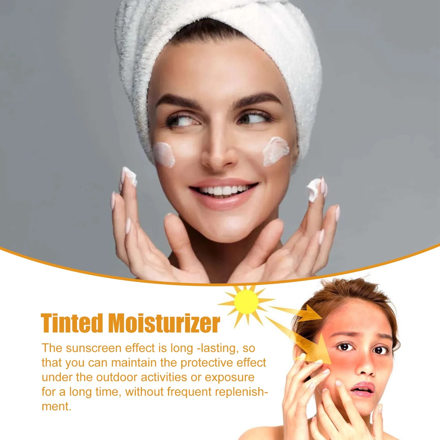 Sunscreen Cream Foundation Face Sun Block Isolation UV Protector Skin Refresh Moisturize Oil Control Waterproof Spf50+ Sunscreen