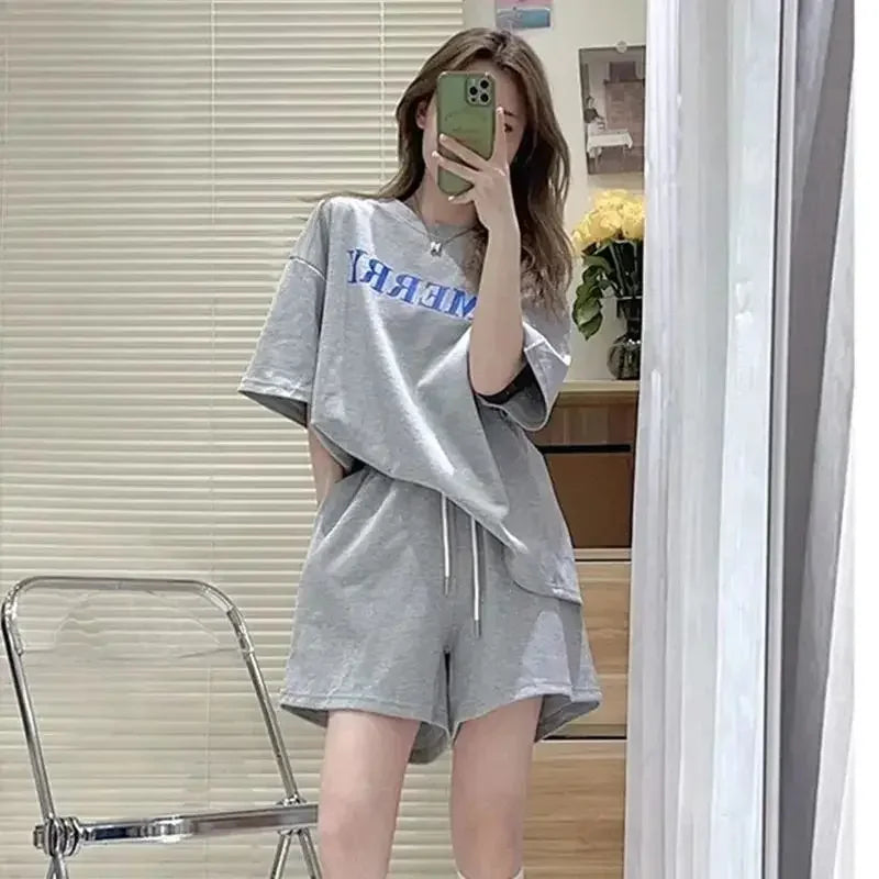 M&T Wear - Casual Tracksuit Woman Shorts Stylish Short Sets for Women 2 Pieces Classic Summer Fashion 2024 Top and Bottom New in Matching