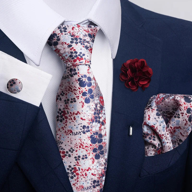 M&T Wear - Luxury Paisley Floral Tie & Accessory Set