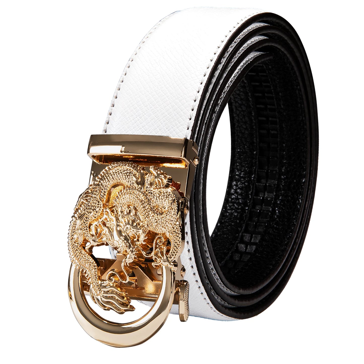 M&T Wear - Luxury Gold Buckle Cowskin Genuine Leather Belt