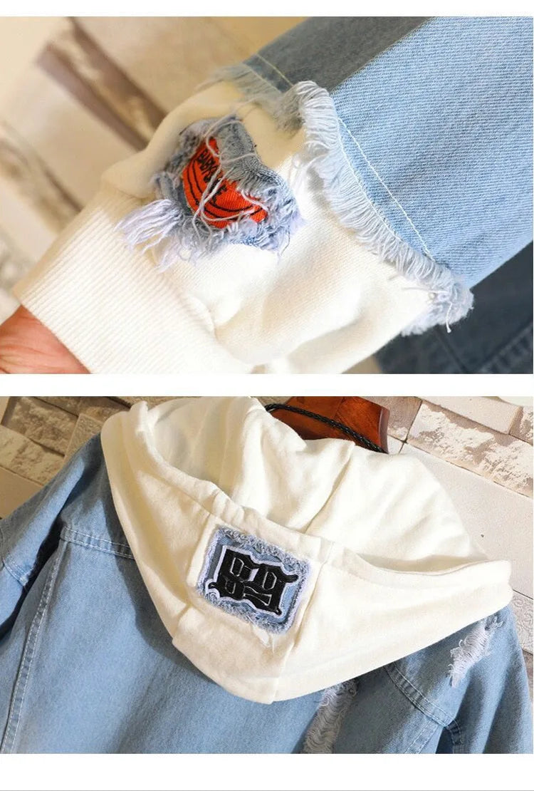 M&T Wear - Kids Denim Jacket Anime Kpop Demon Hunter Saja Boys New Autumn Sweatshirts Hooded Coats Fashion  Adult Casual Streetwear Clothes