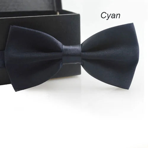 Classic Men Bowtie Boys Grils Children Bow Tie Fashion Solid Color Green Red Black White Green Wedding Ties Accessories