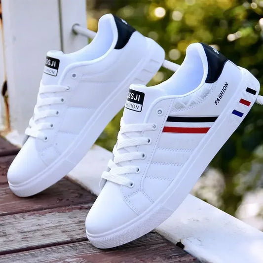 M&T Wear - Men Sneakers Casual Shoes Men Flats Zapatillas Hombre Lightweight Pu Leather Breathable Shoe Mens White Sports Tenis Shoes