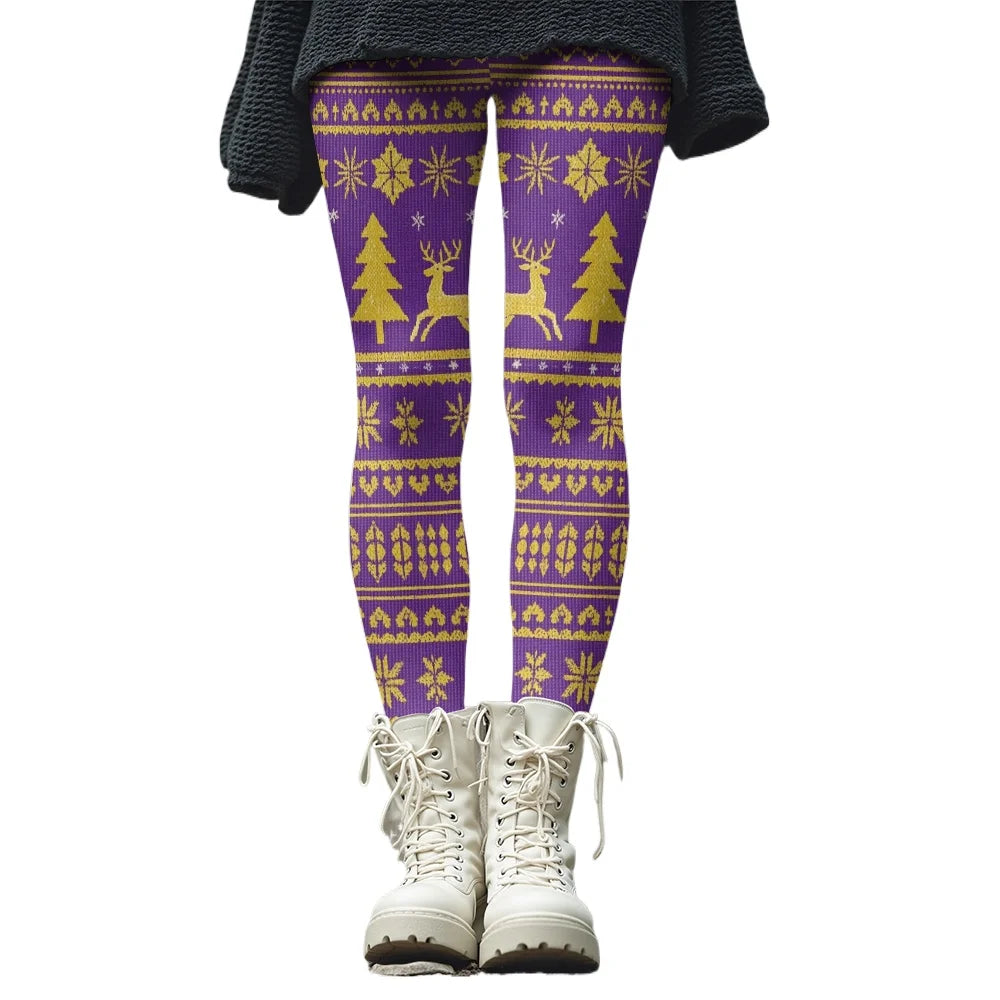 M&T Wear - Winter Snowflake & Checkered Warm Leggings